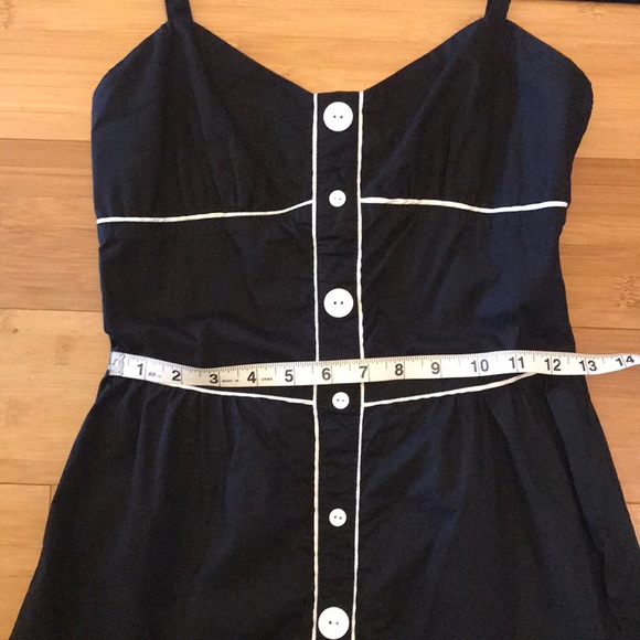 Black Dress with White Button Detail - Picture 4 of 5
